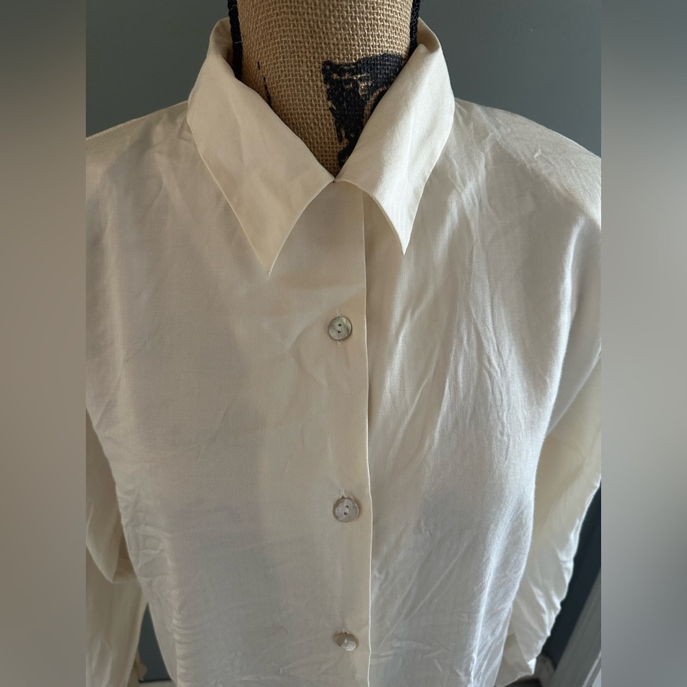 Lee David Collection Vintage 90’s Women’s Blouse, Size L. 75% Silk, 25% Cotton. - Picture 2 of 7